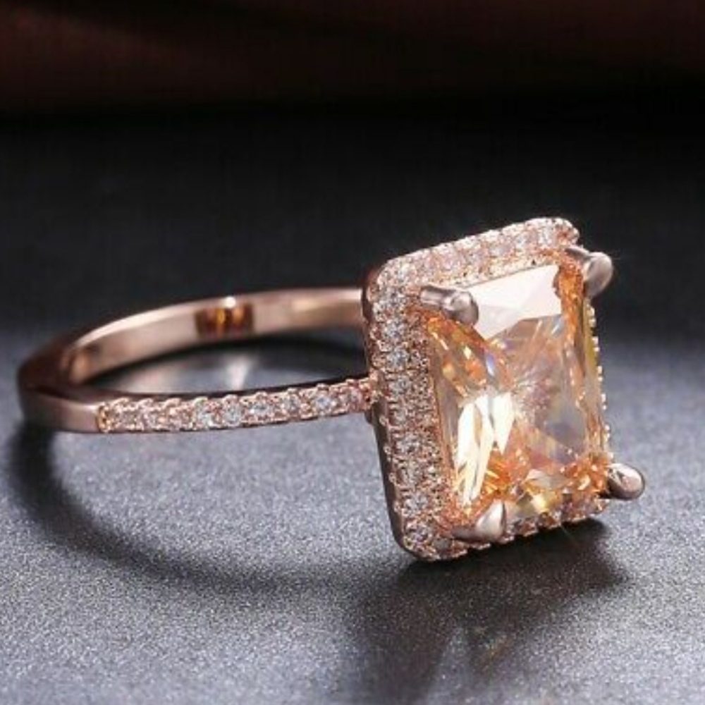 Swarovski Elements Rose Gold Solitaire Ring New - image 4